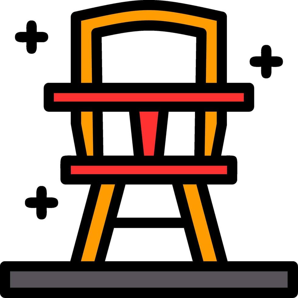 High chair Line Filled Icon vector