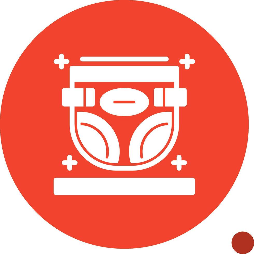 Diaper Glyph Shadow Icon vector