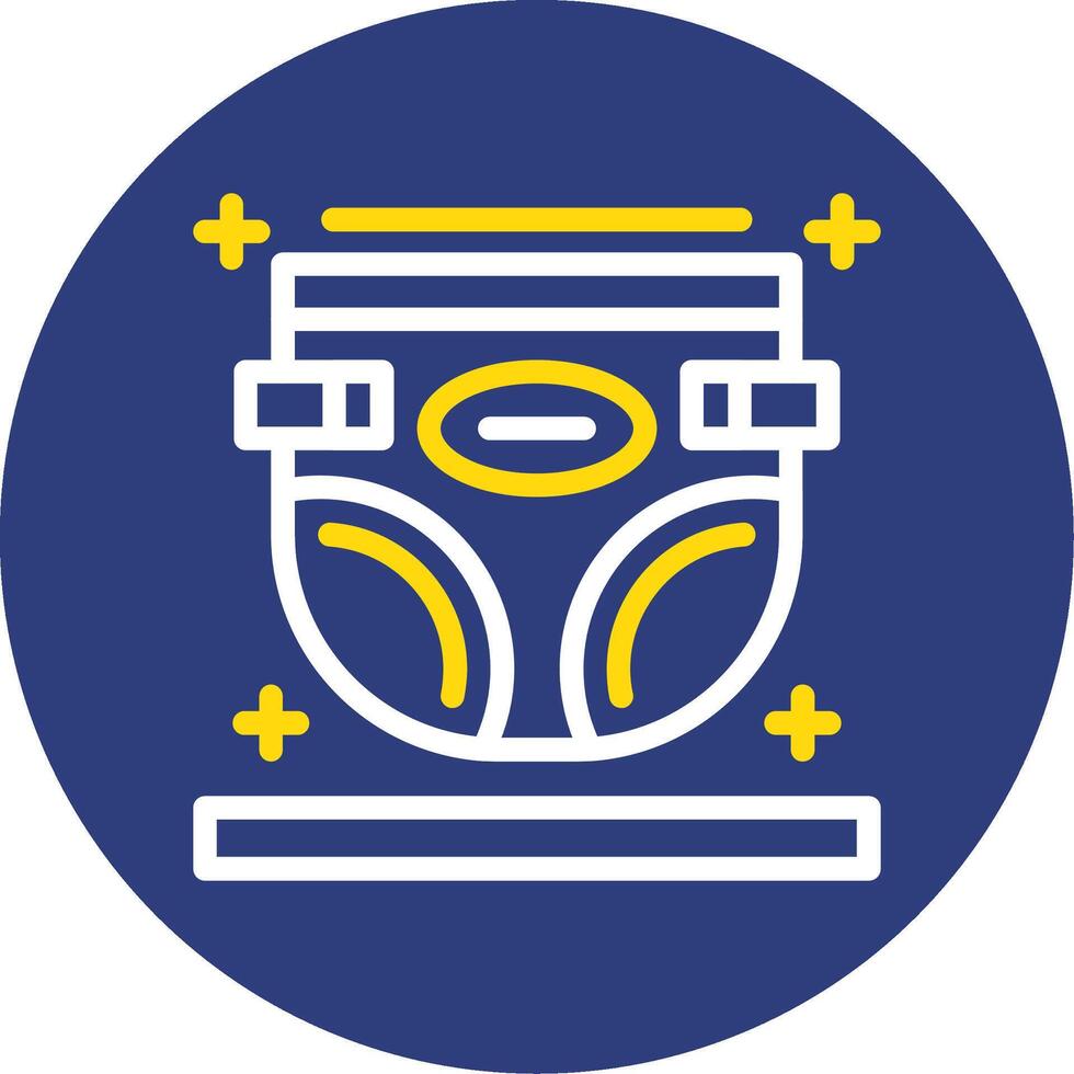 Diaper Dual Line Circle Icon vector