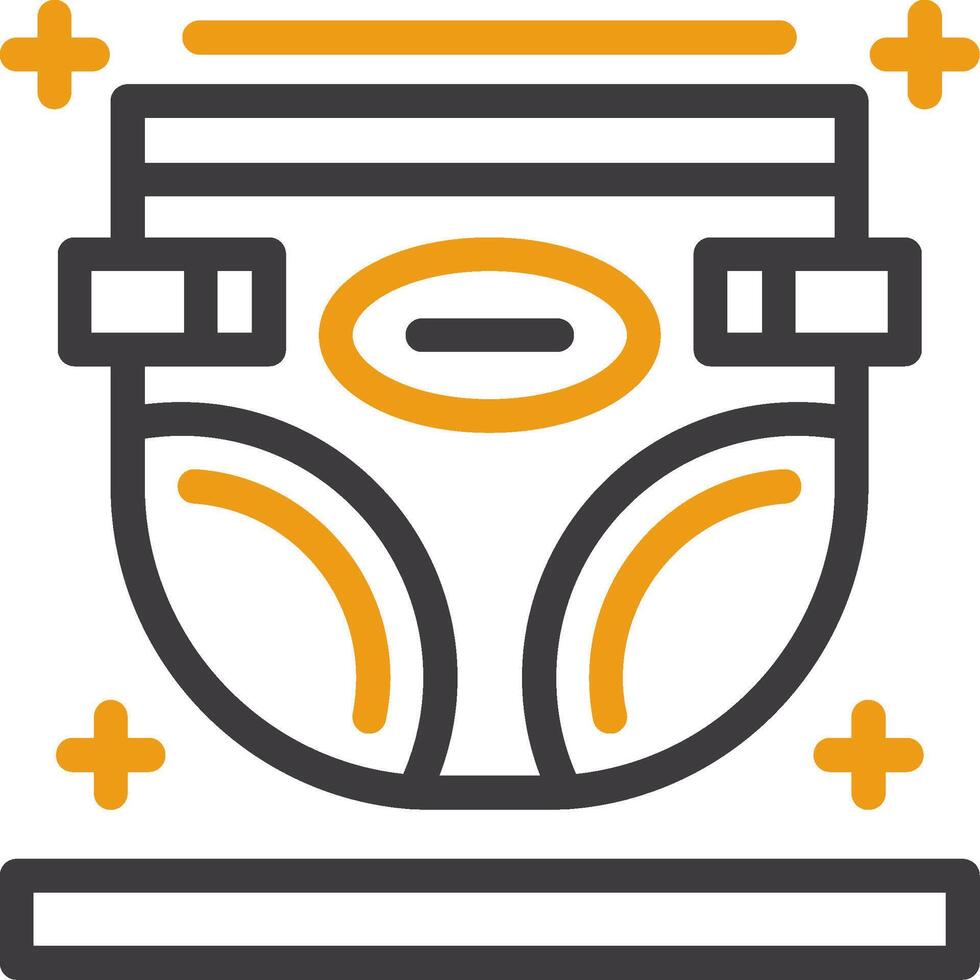 Diaper Line Two Color Icon vector