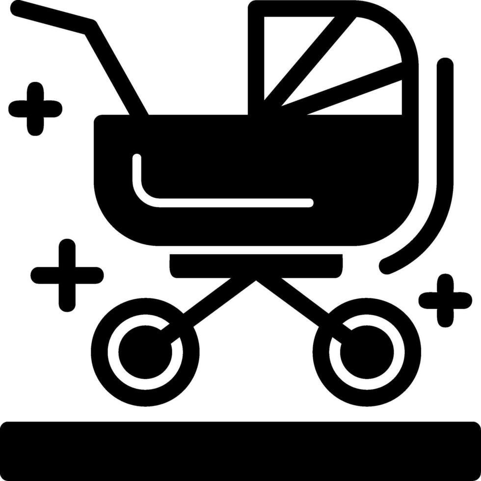 Stroller Glyph Icon vector