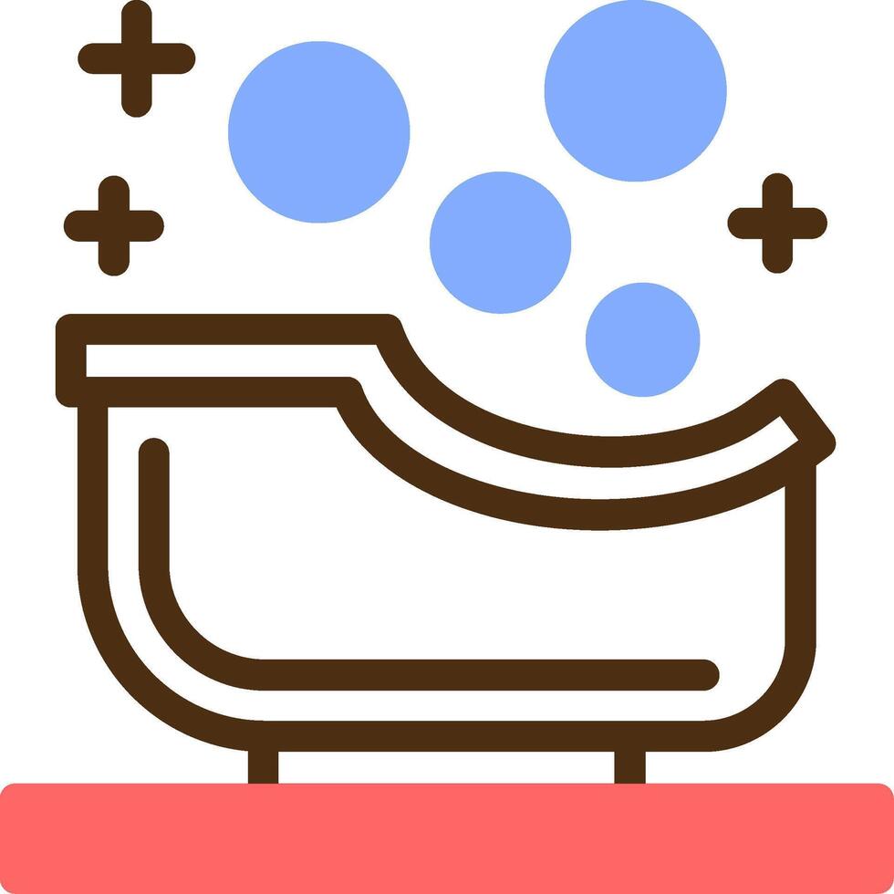 bebé bañera color lleno icono vector