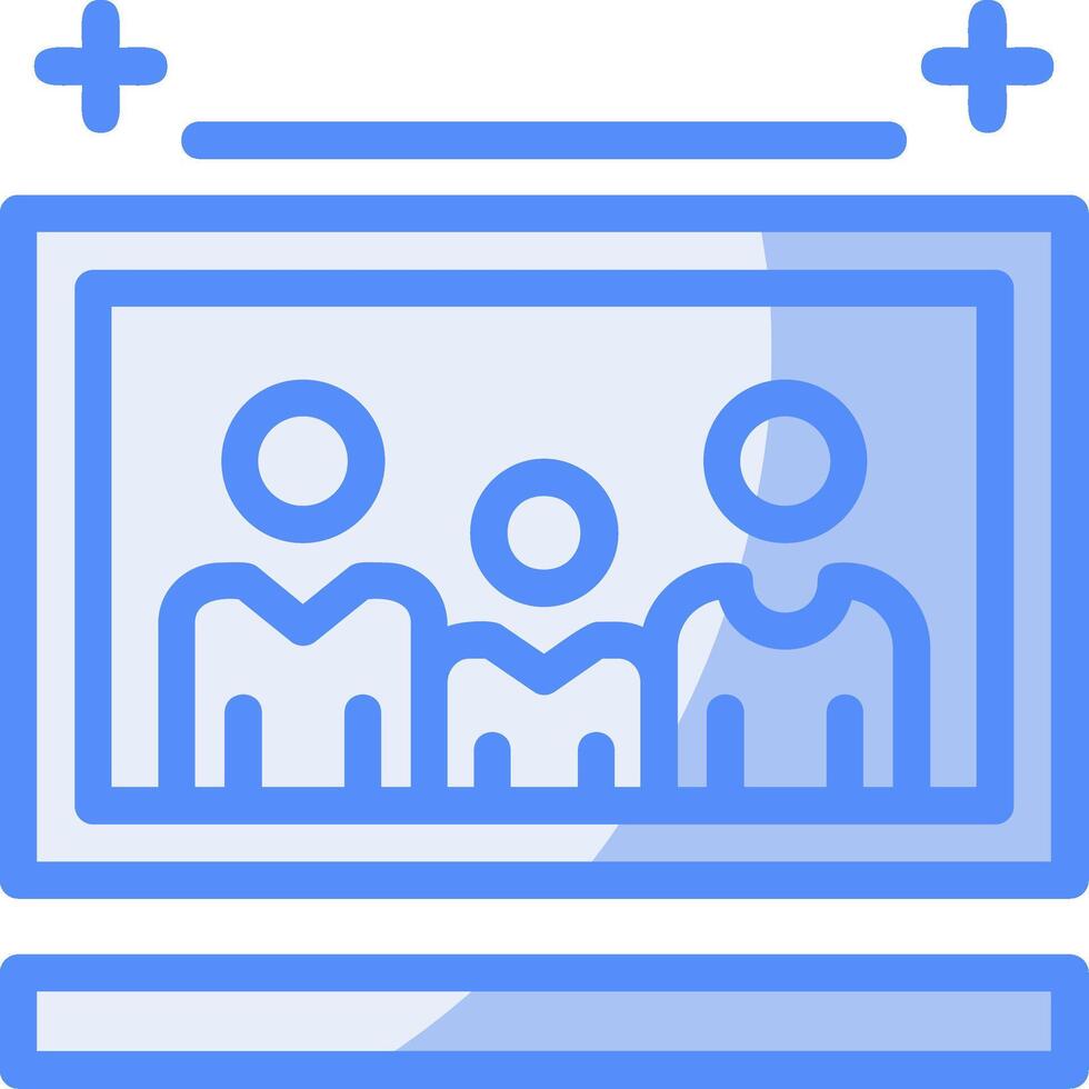 Family photo Line Filled Blue Icon vector