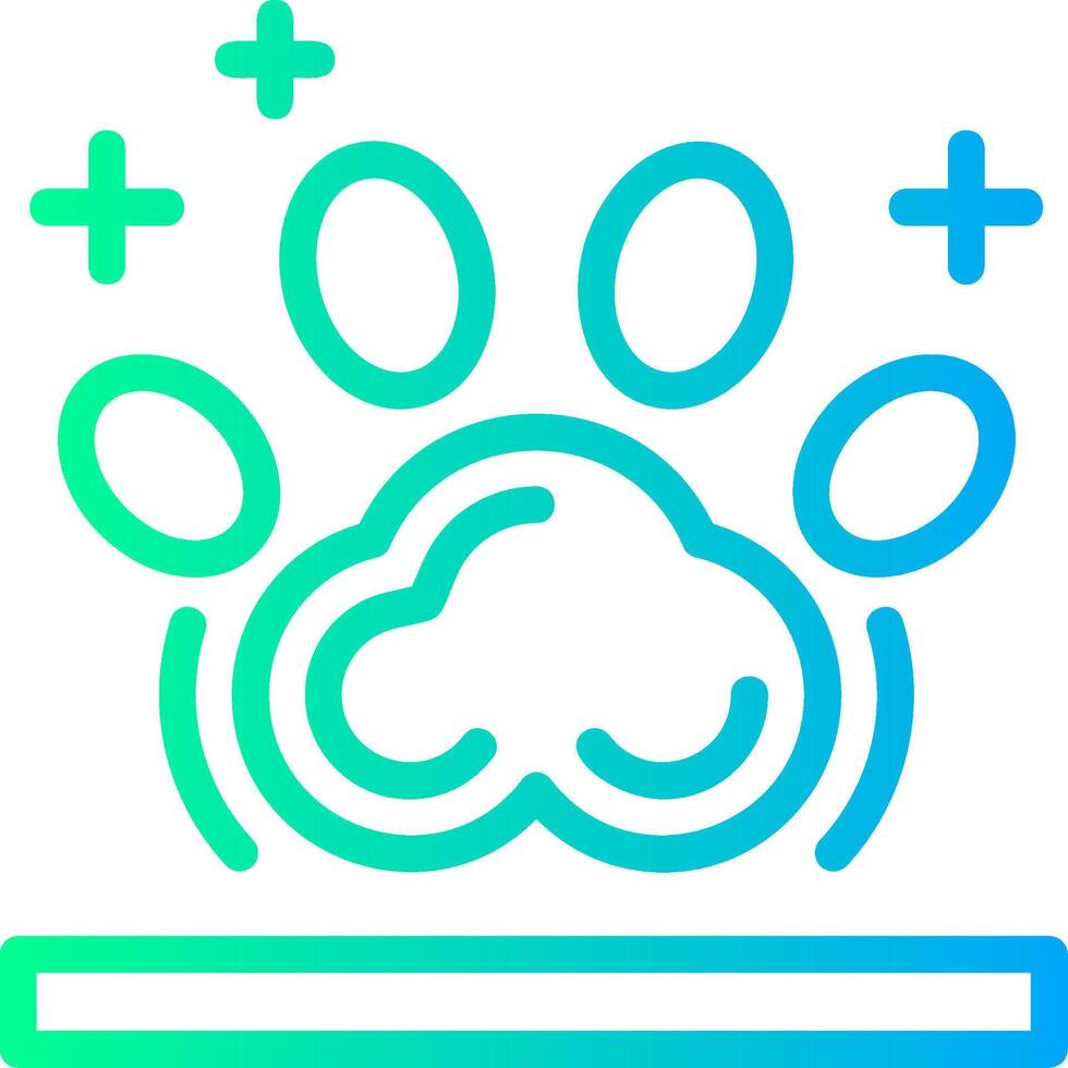 Pet pawprint Linear Gradient Icon vector
