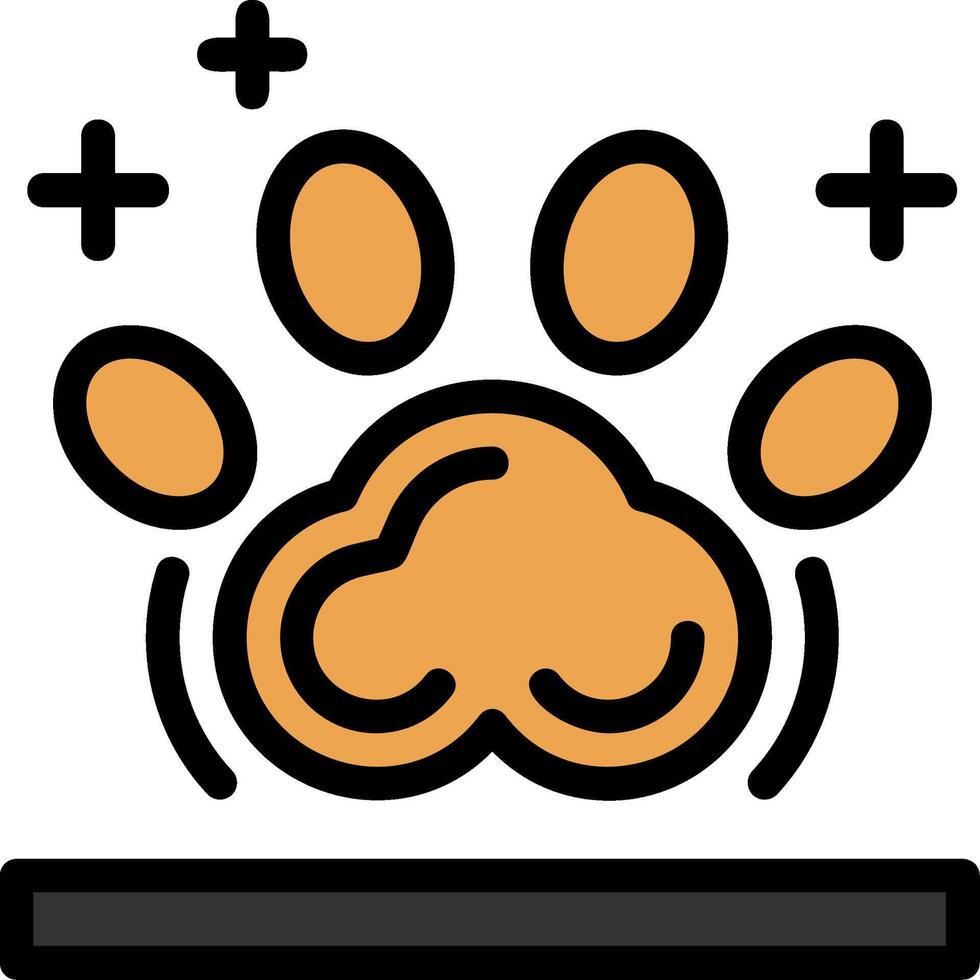 mascota huella línea lleno icono vector