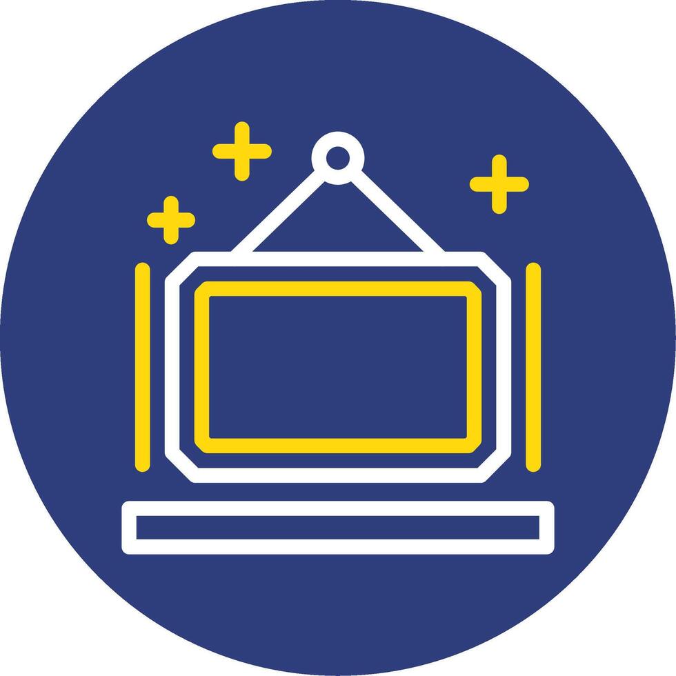 Picture frame Dual Line Circle Icon vector