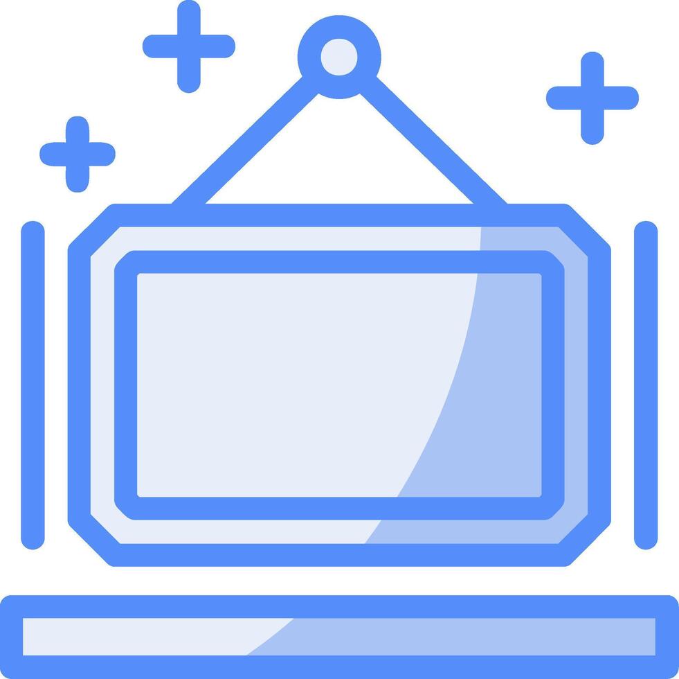 Picture frame Line Filled Blue Icon vector