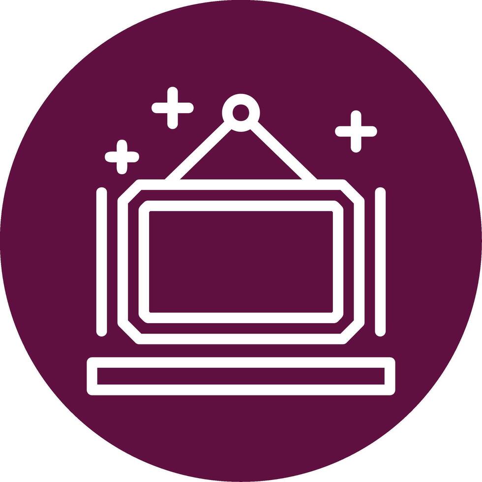 Picture frame Outline Circle Icon vector
