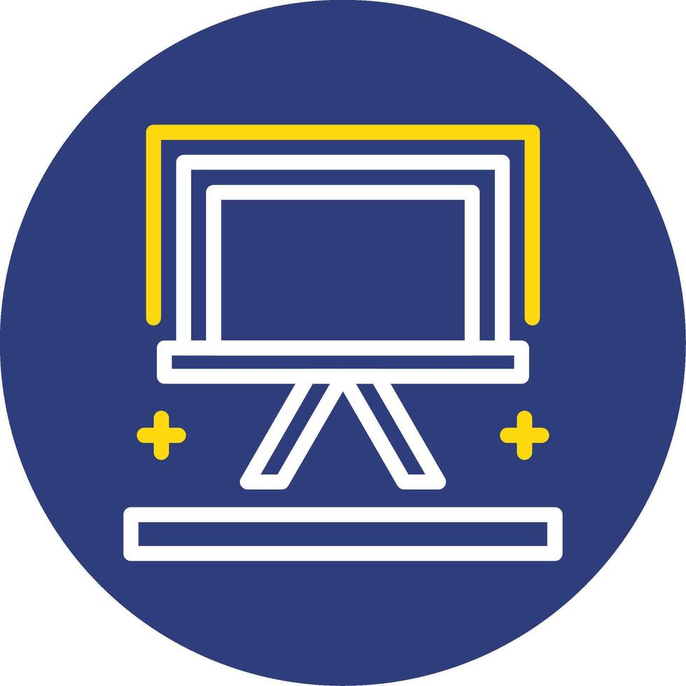 Easel Dual Line Circle Icon vector