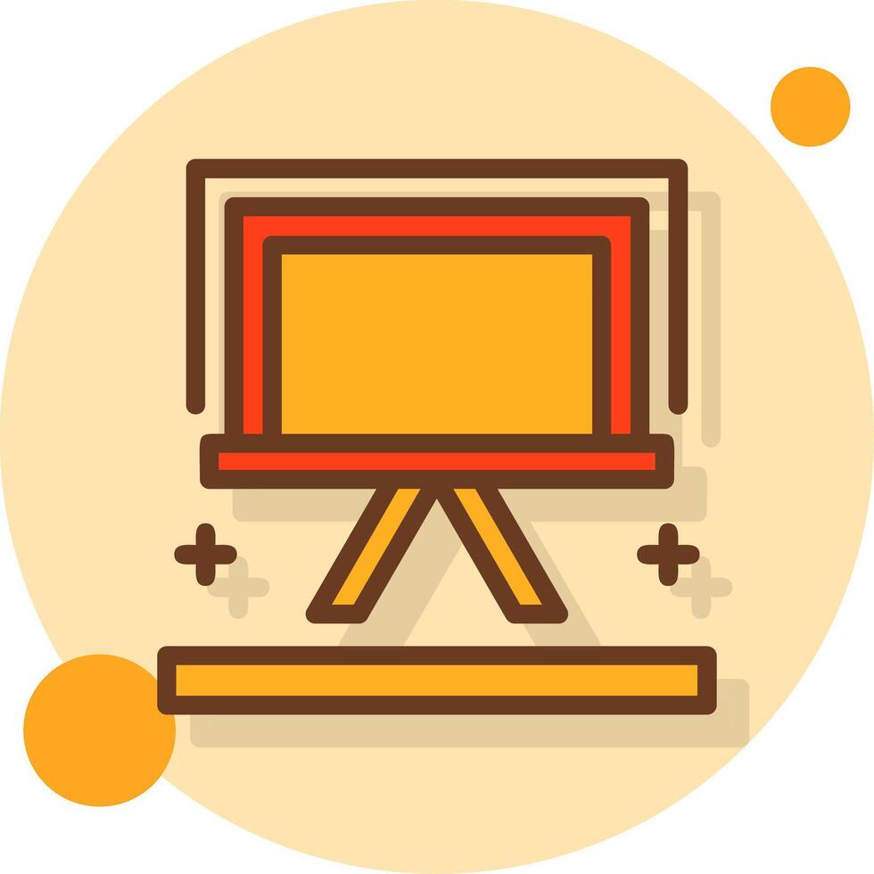 Easel Filled Shadow Circle Icon vector