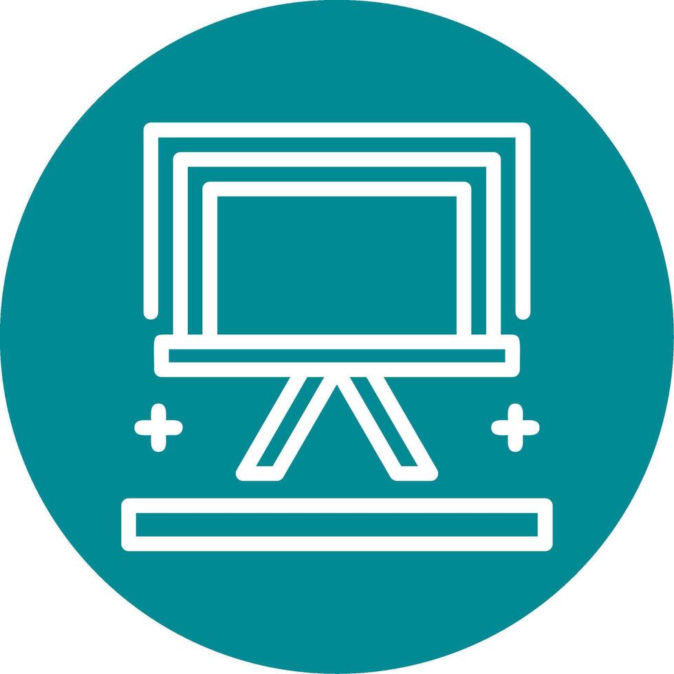 Easel Outline Circle Icon vector
