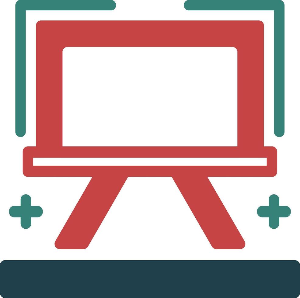 Easel Glyph Two Color Icon vector
