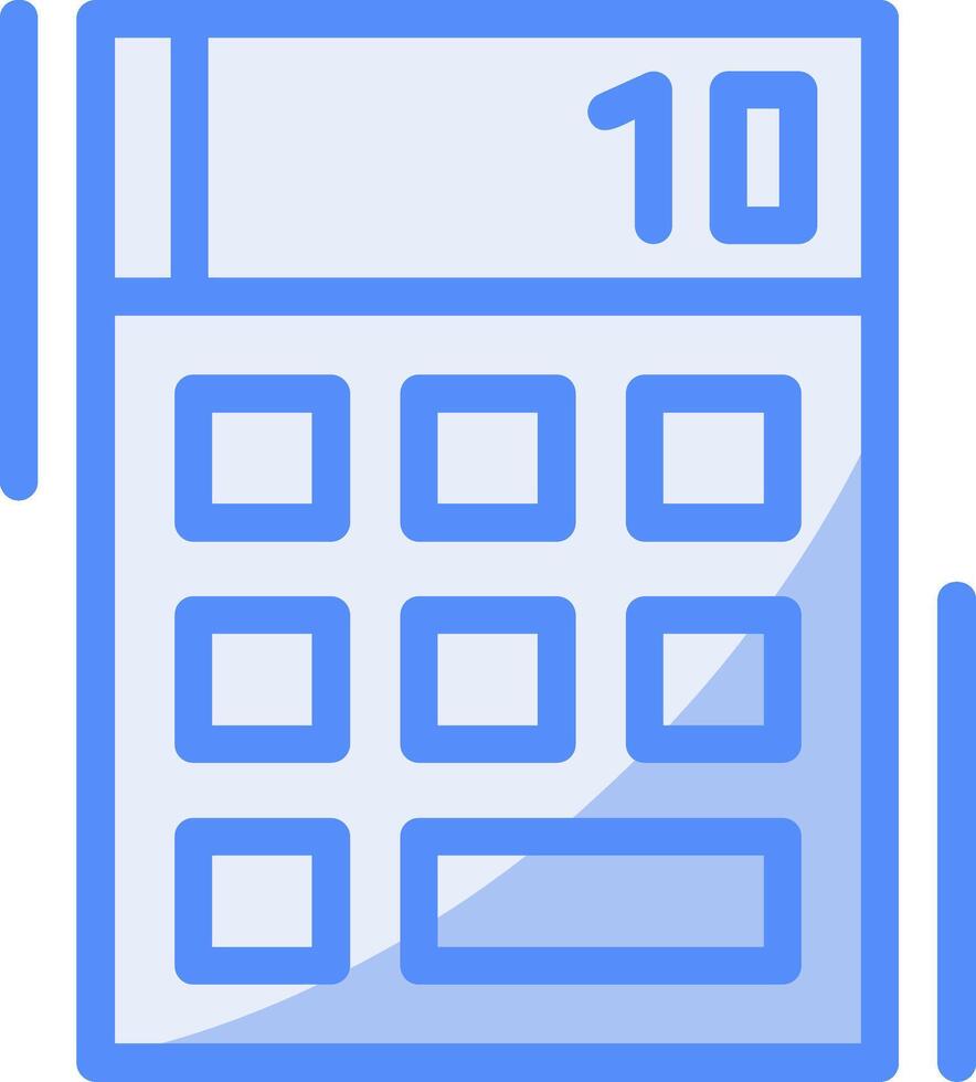 Calculator Line Filled Blue Icon vector
