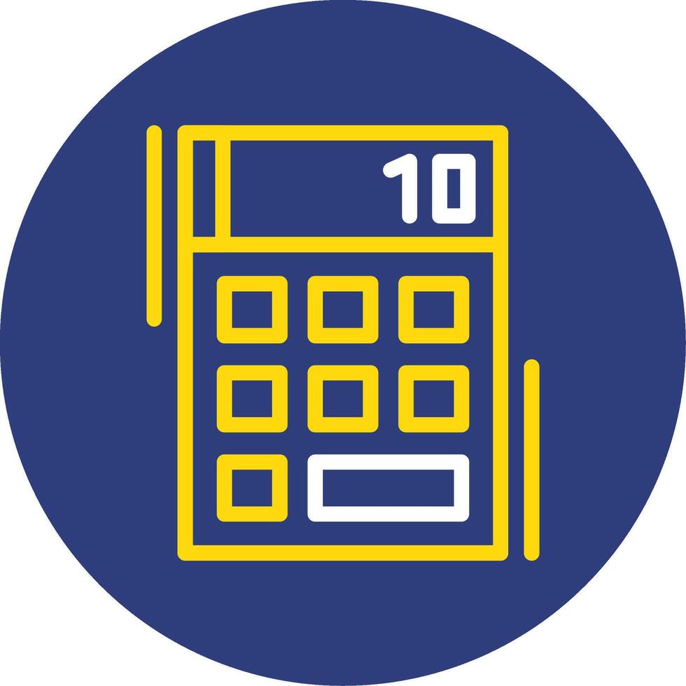 Calculator Dual Line Circle Icon vector