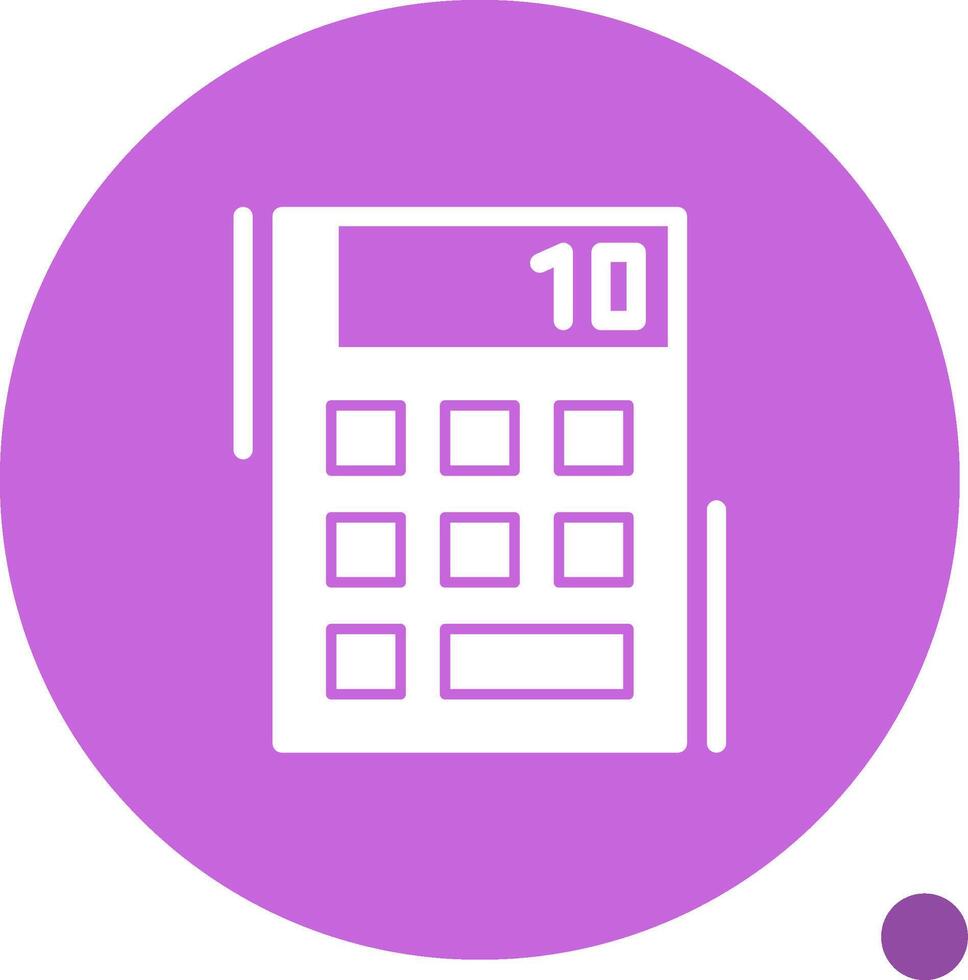 Calculator Glyph Shadow Icon vector