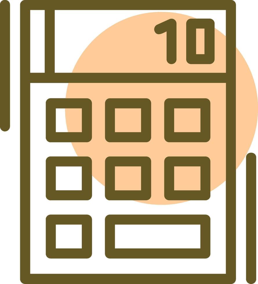 Calculator Linear Circle Icon vector