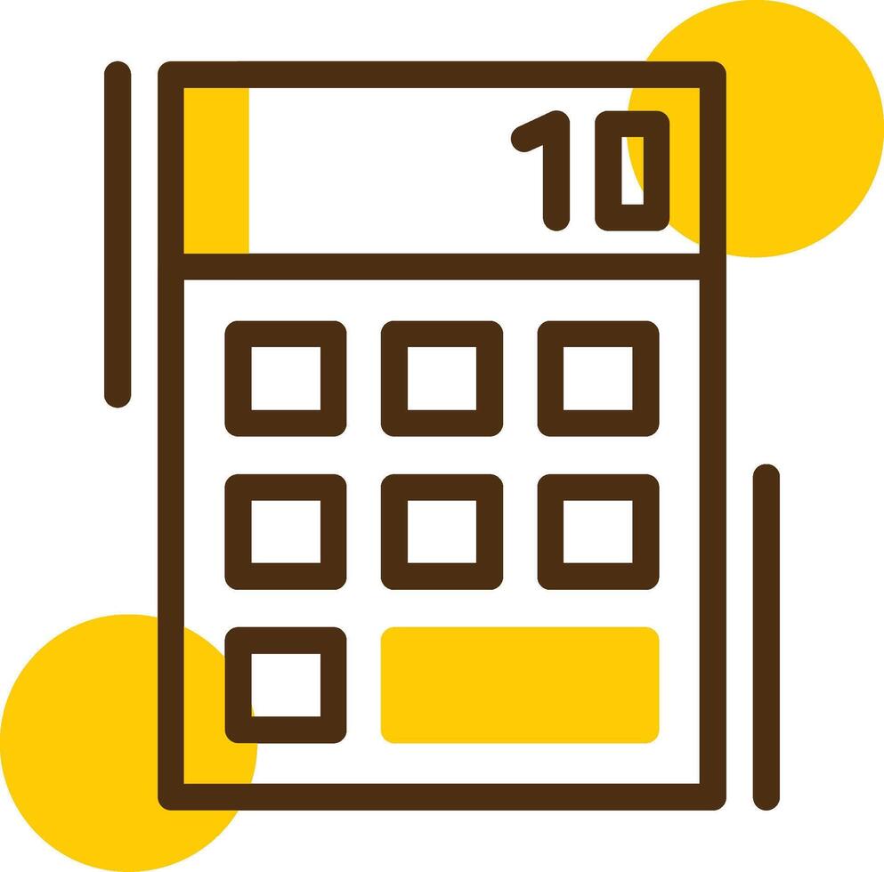 Calculator Yellow Lieanr Circle Icon vector