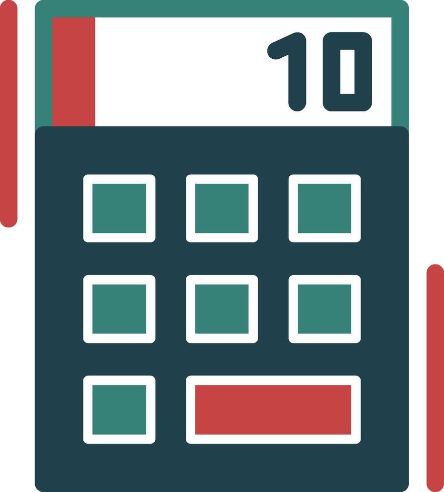 Calculator Glyph Two Color Icon vector