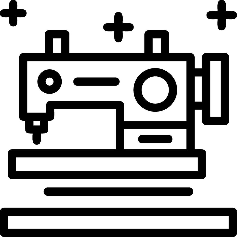 icono de línea de máquina de coser vector