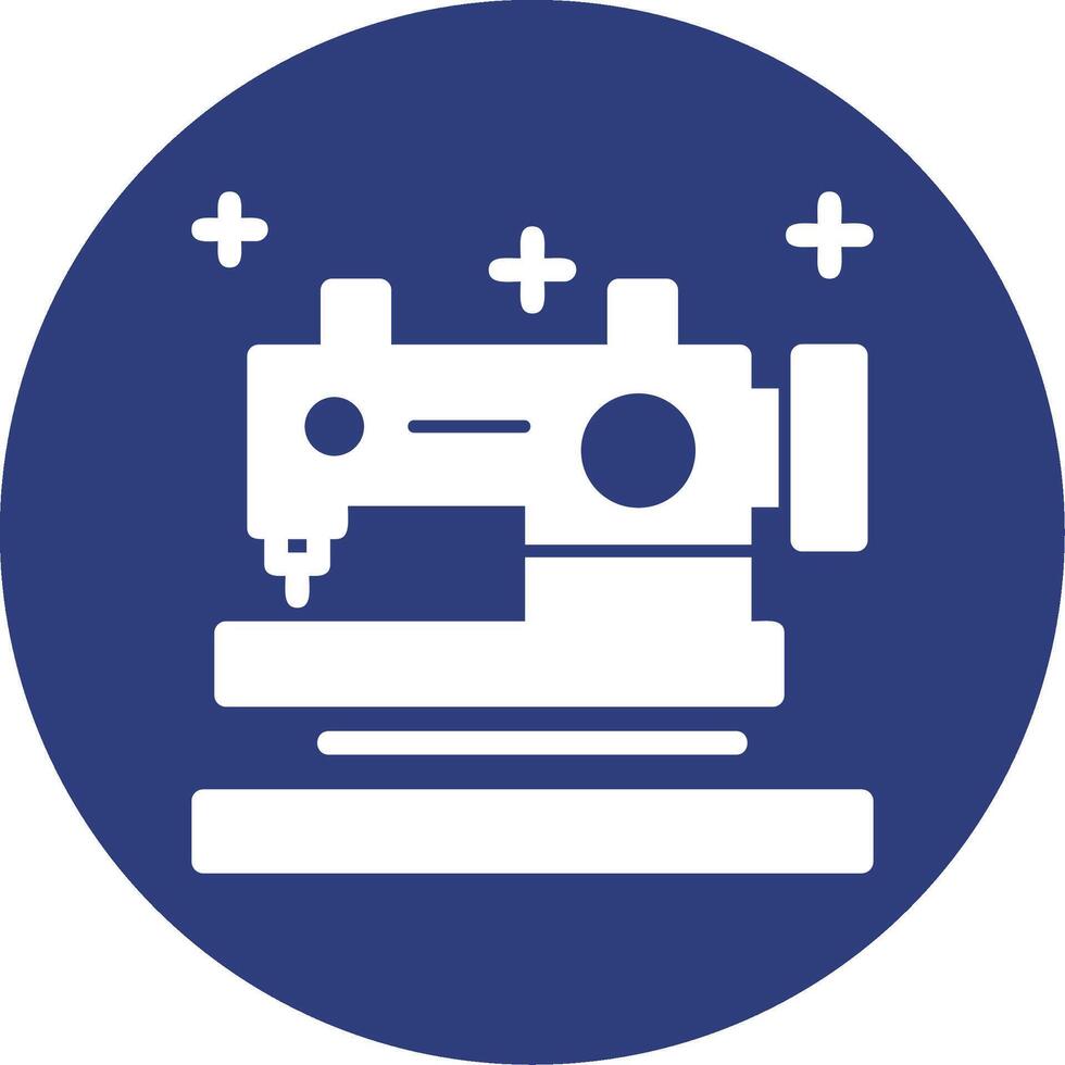 Sewing machine Glyph Circle Icon vector