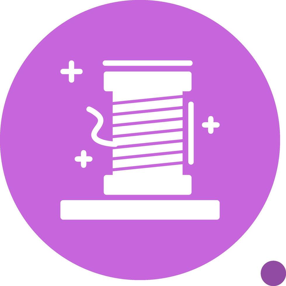 Thread spool Glyph Shadow Icon vector