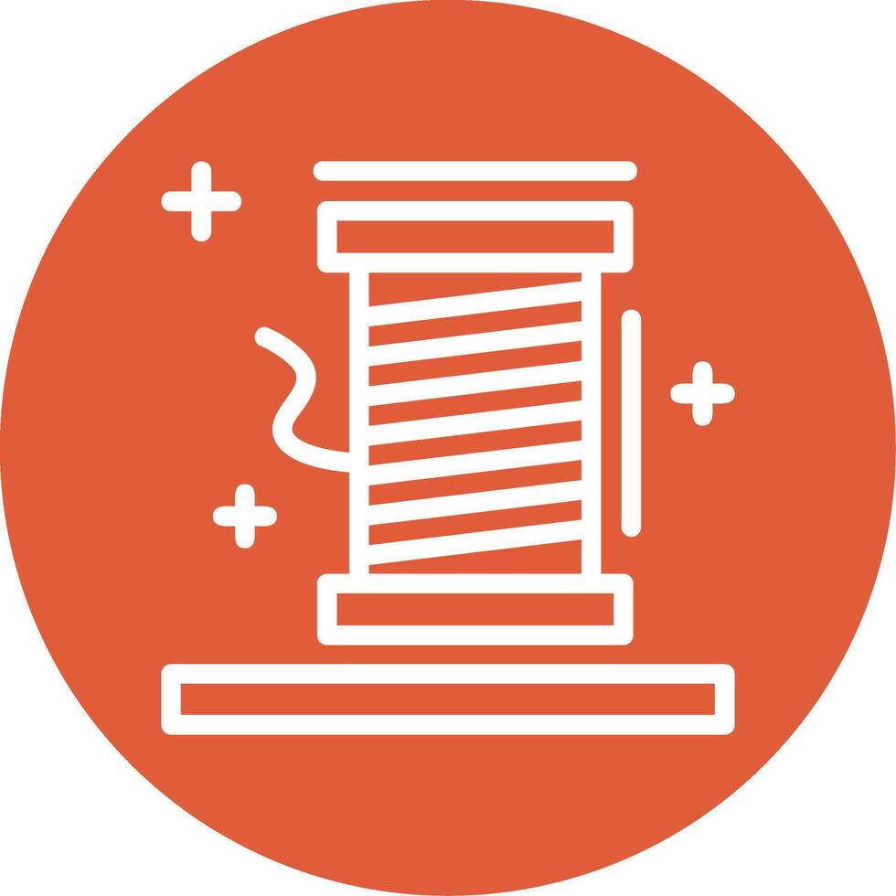 Thread spool Outline Circle Icon vector