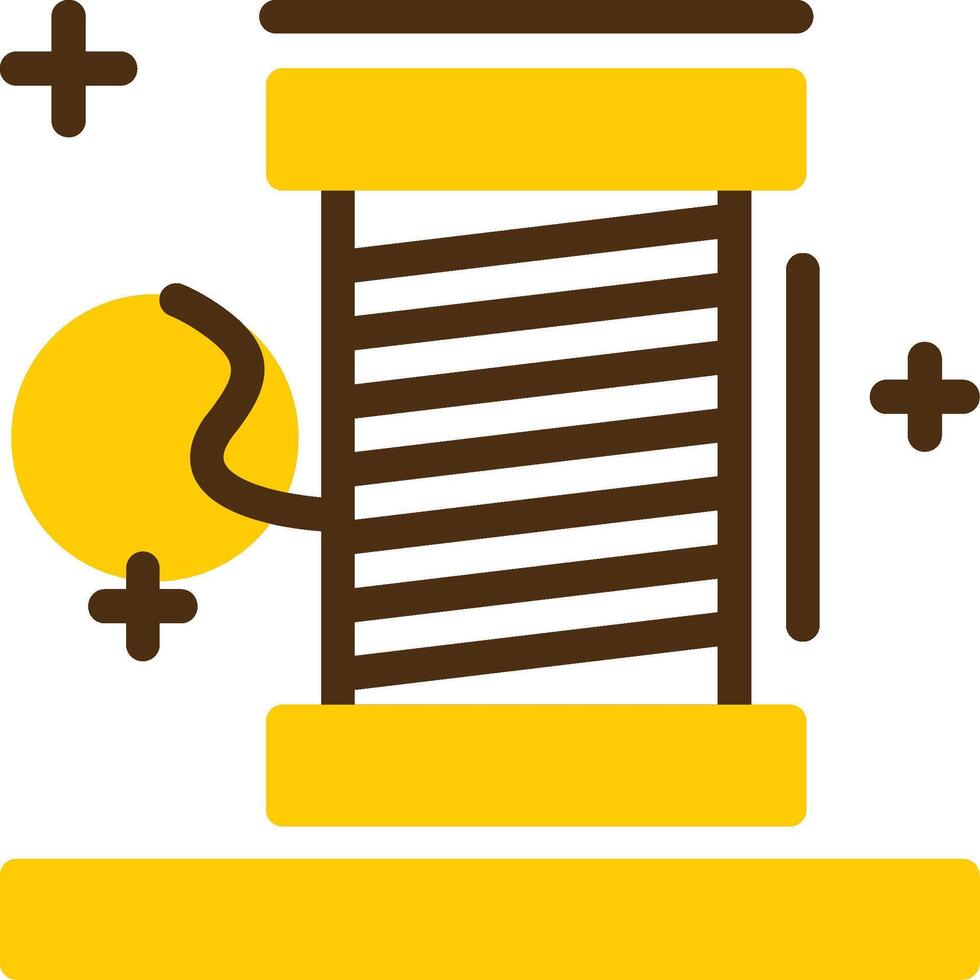 Thread spool Yellow Lieanr Circle Icon vector