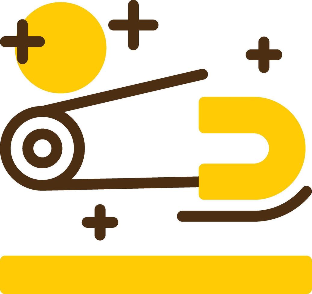 Safety pin Yellow Lieanr Circle Icon vector