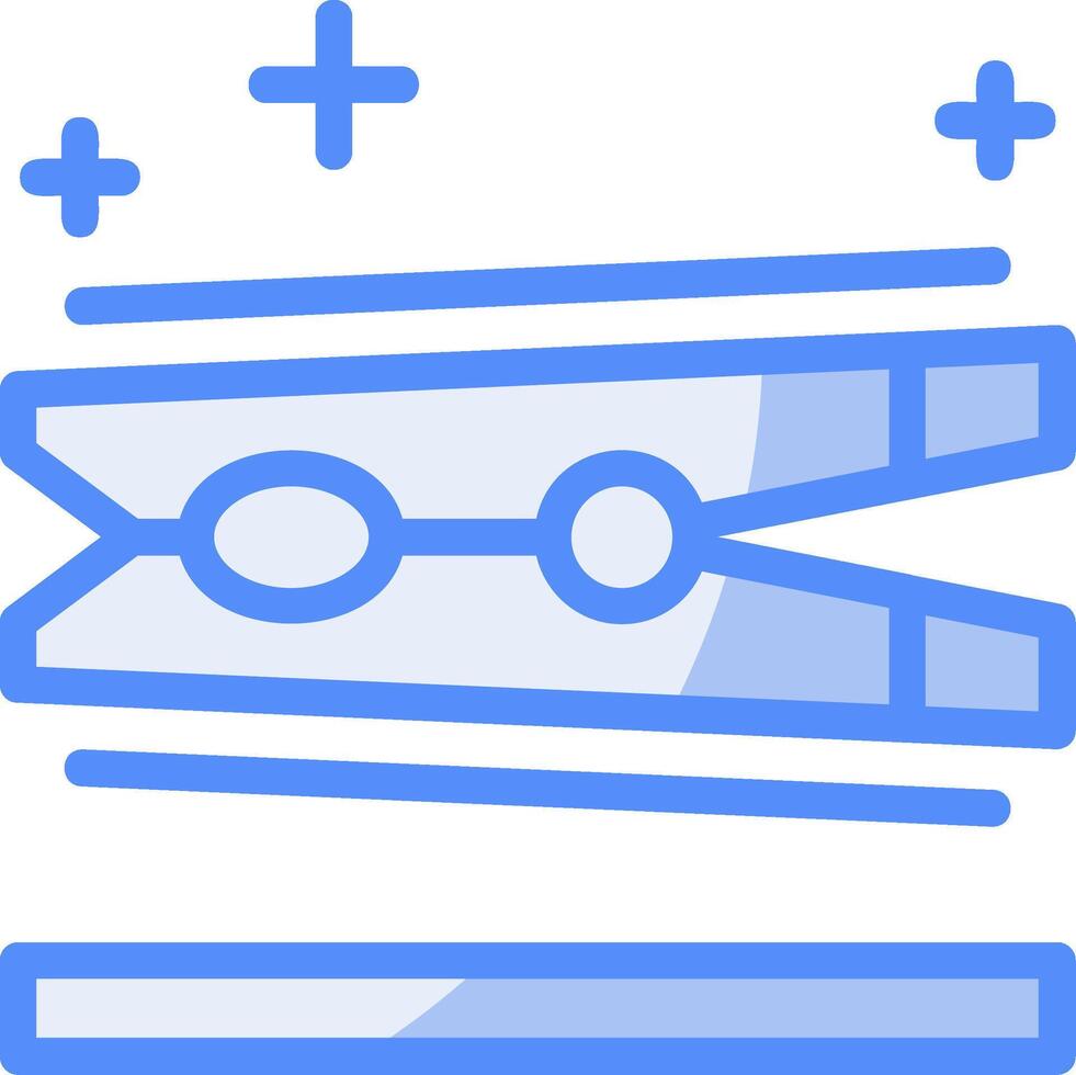 Clothespin Line Filled Blue Icon vector