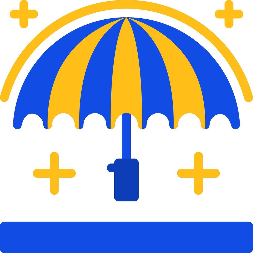 Umbrella Flat Two Color Icon vector