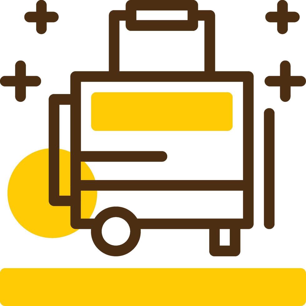 Suitcase Yellow Lieanr Circle Icon vector