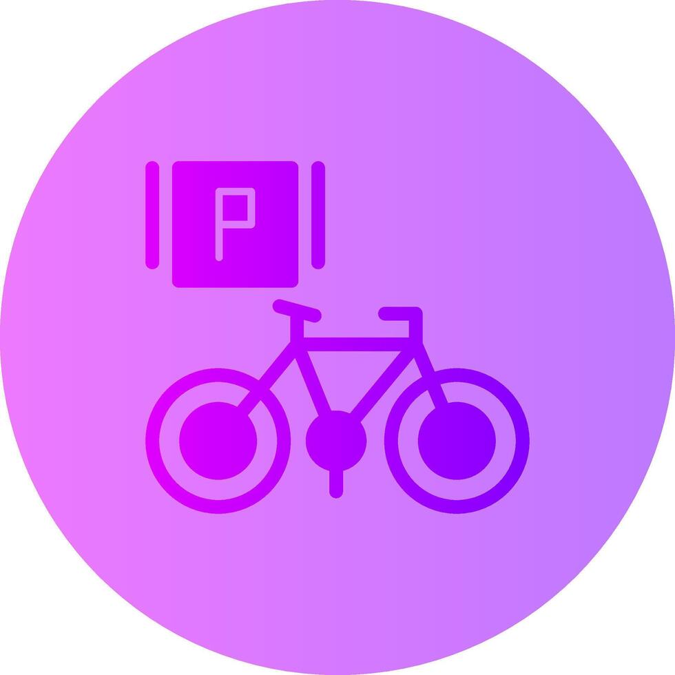 bicicleta estacionamiento degradado circulo icono vector