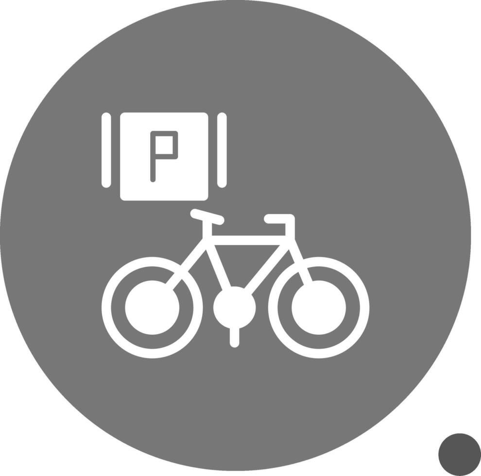 bicicleta estacionamiento glifo sombra icono vector