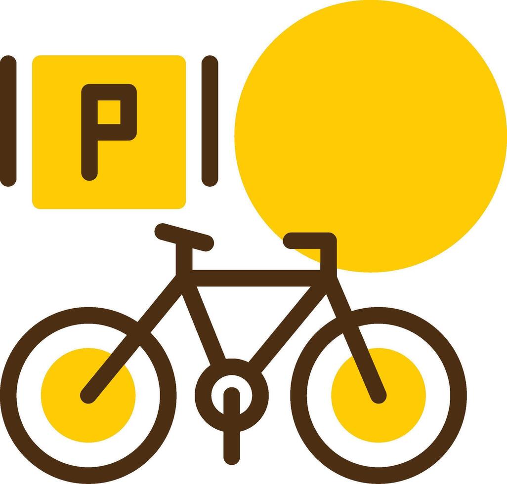 Bicycle parking Yellow Lieanr Circle Icon vector