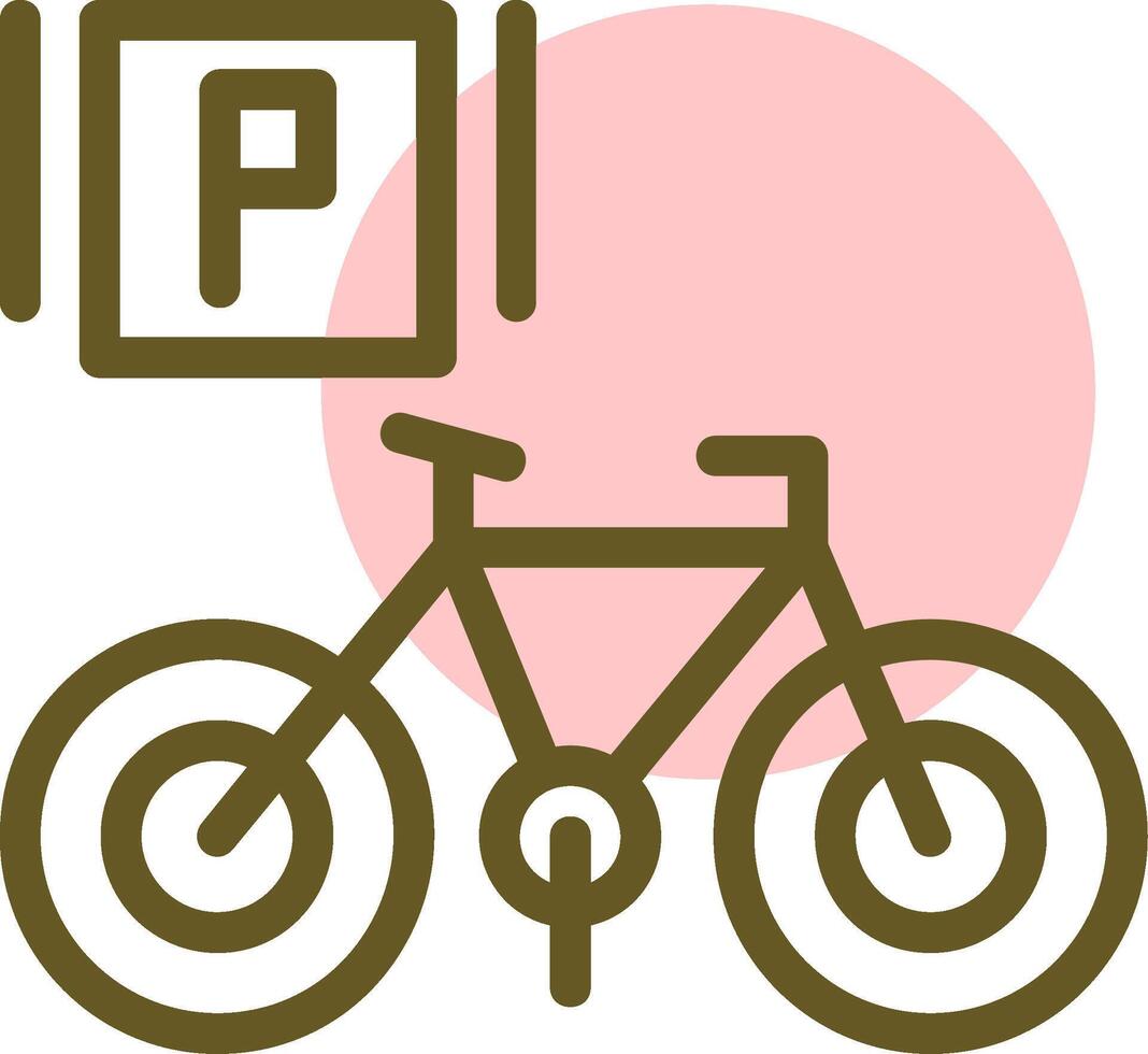 Bicycle parking Linear Circle Icon vector