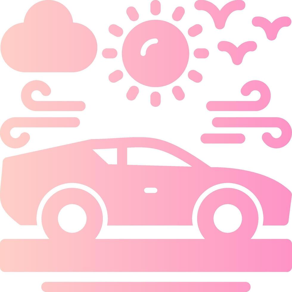 Car Solid Multi Gradient Icon vector