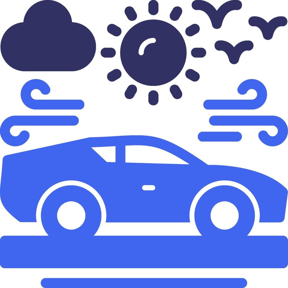 Car Solid Two Color Icon vector