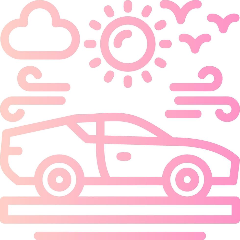 Car Linear Gradient Icon vector