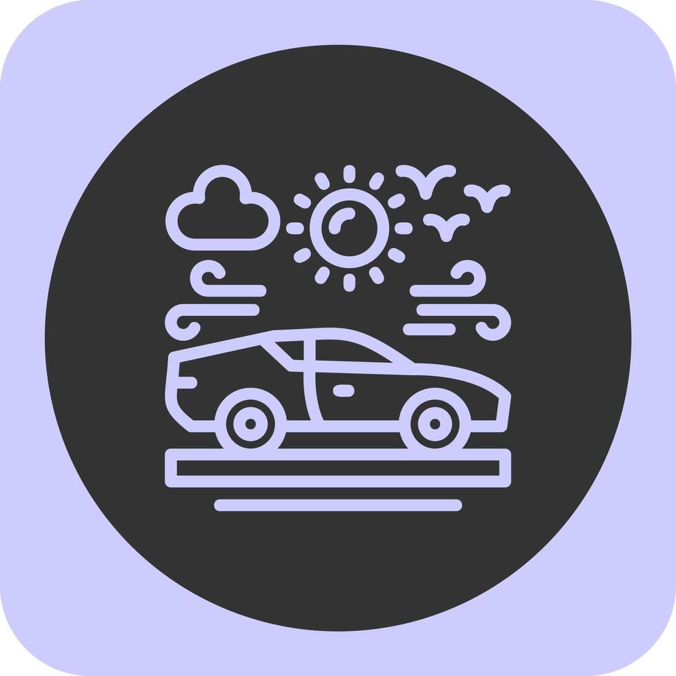 Car Linear Round Icon vector