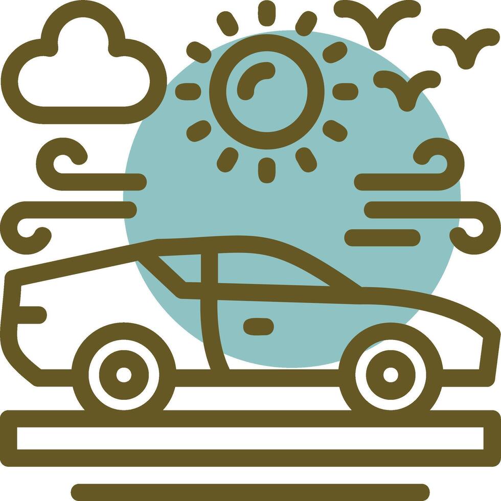 Car Linear Circle Icon vector