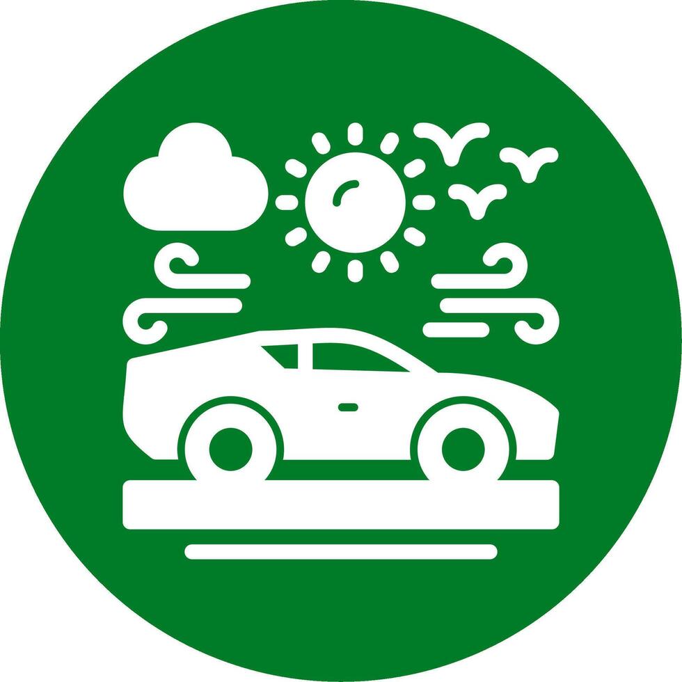 Car Glyph Circle Icon vector