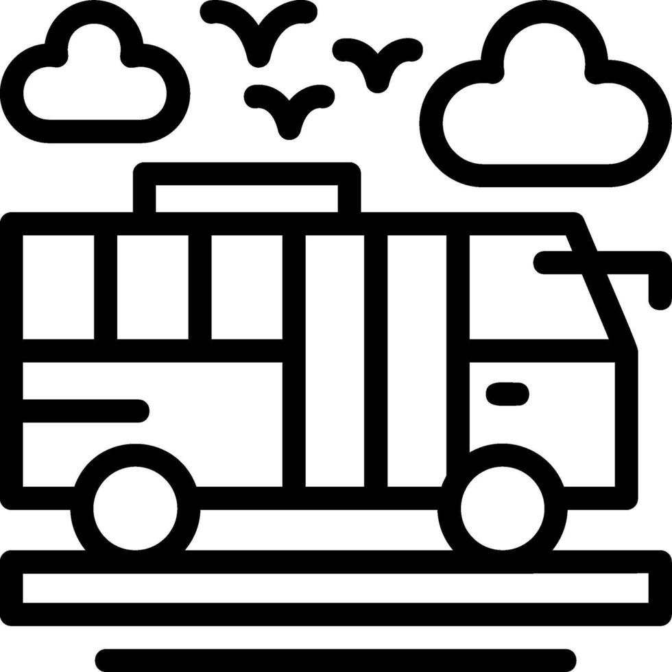 icono de línea de autobús vector