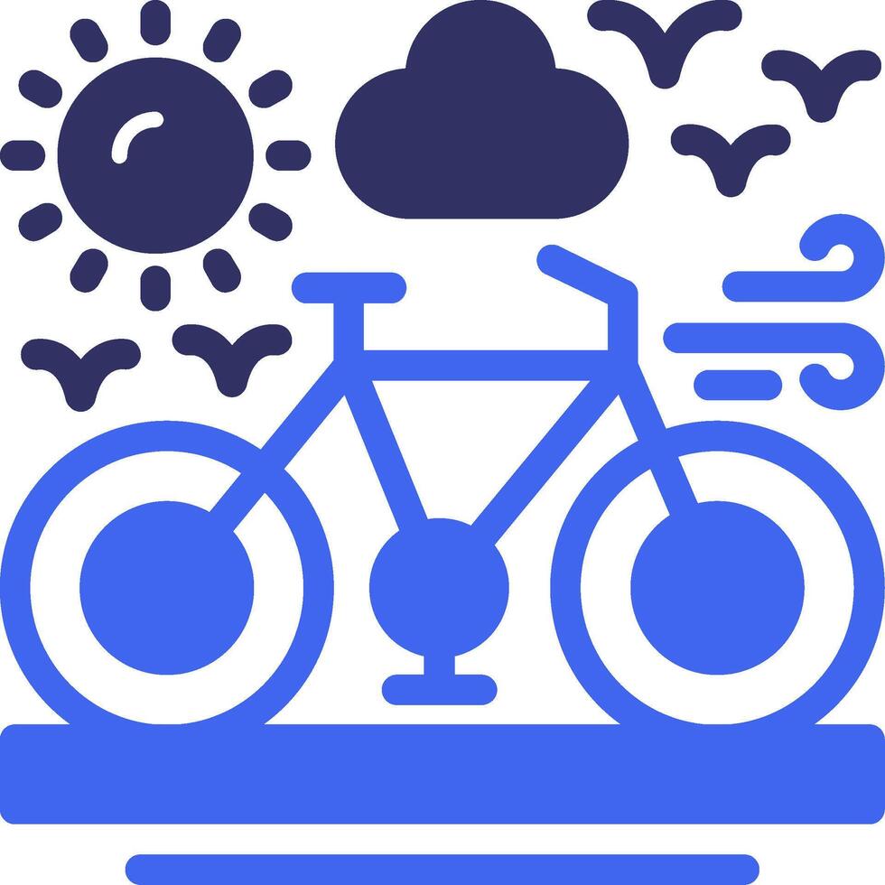 Bicycle Solid Two Color Icon vector