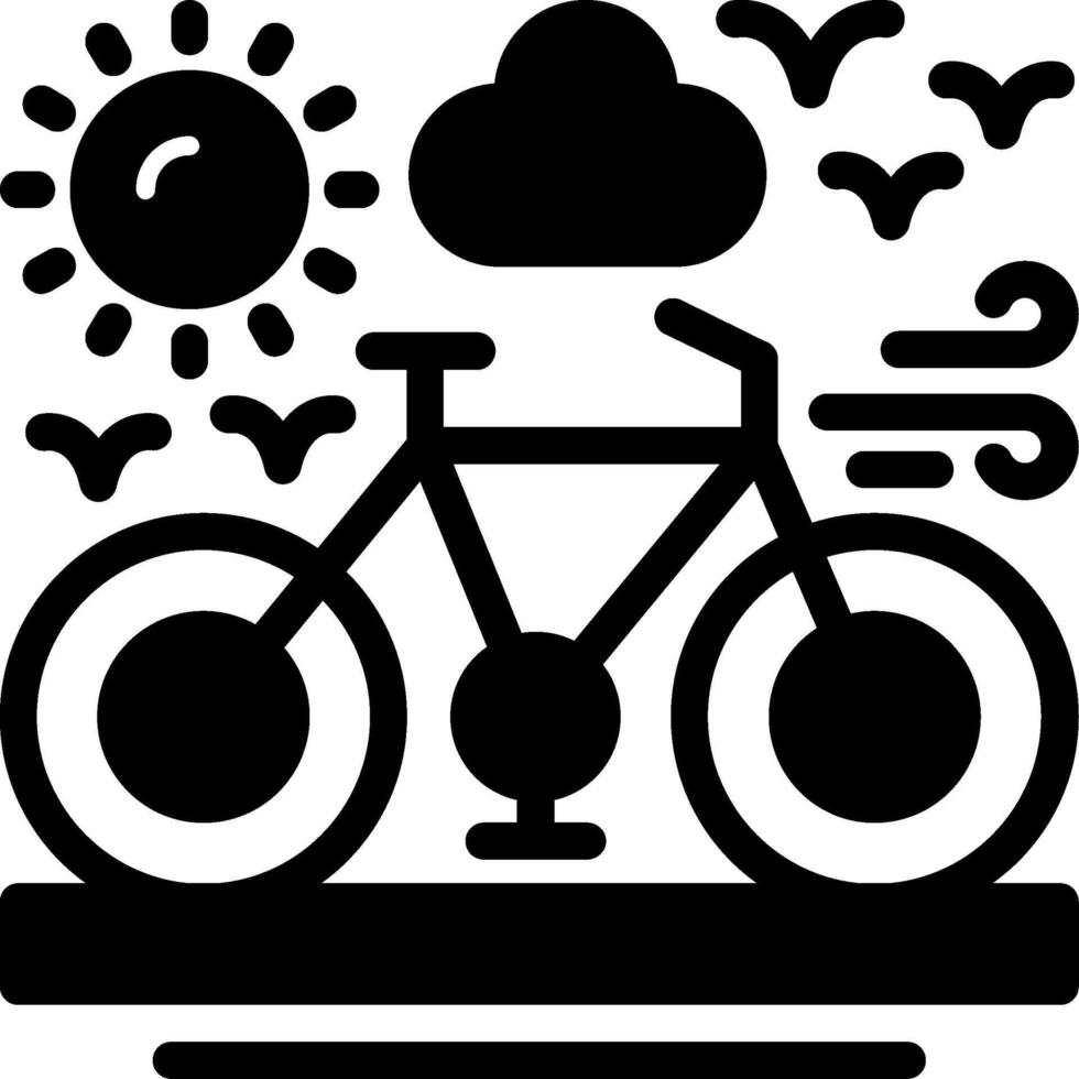 Bicycle Glyph Icon vector