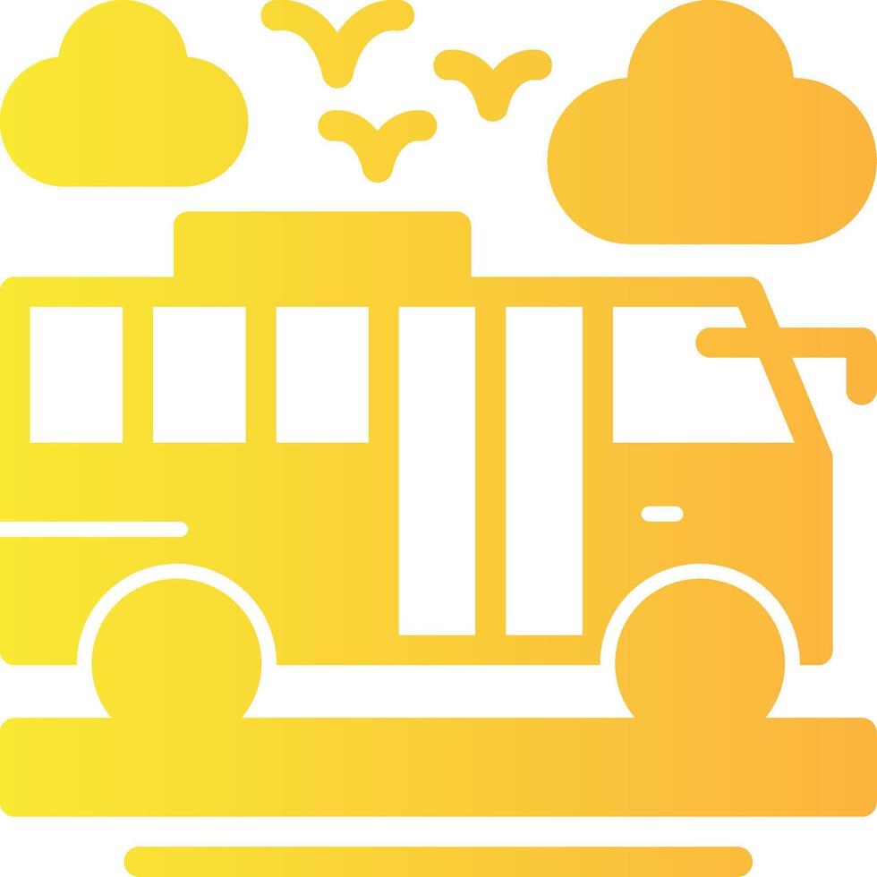 Bus Solid Multi Gradient Icon vector