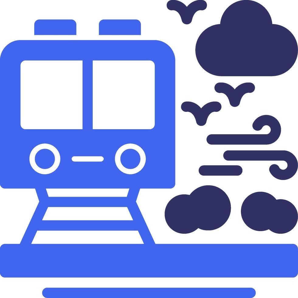 tren sólido dos color icono vector