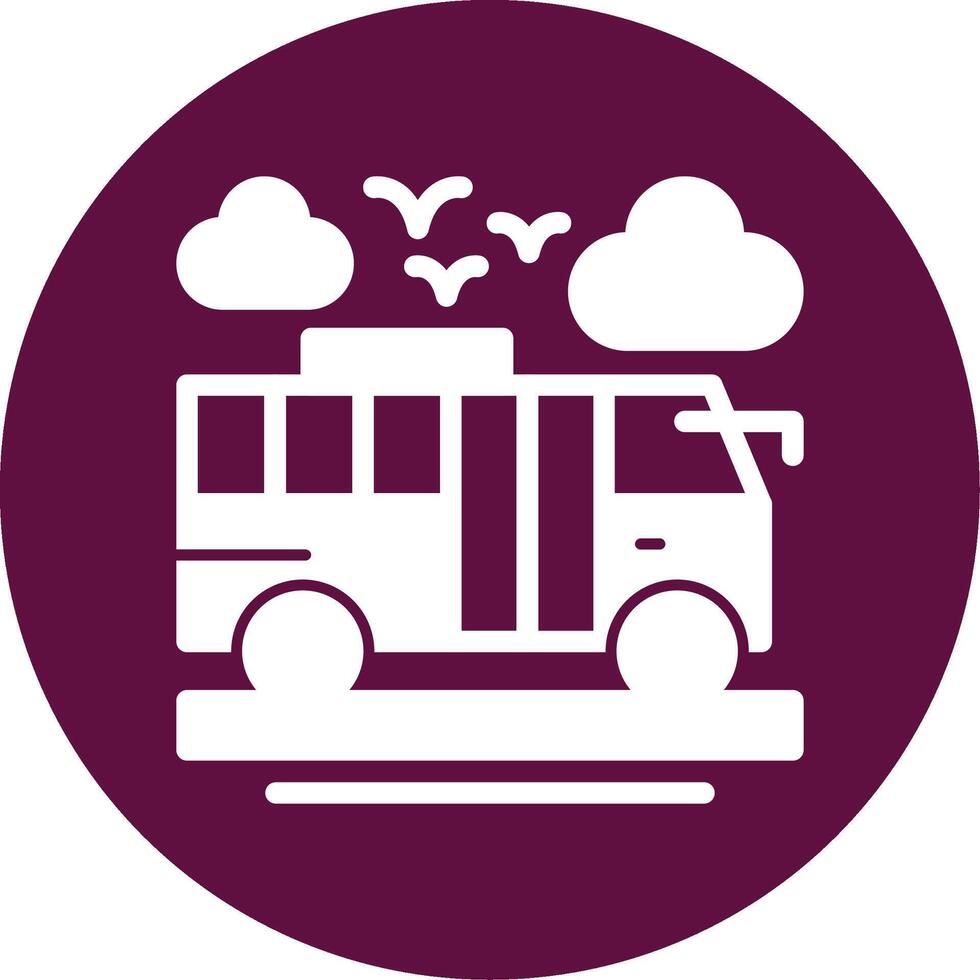 icono de círculo de glifo de autobús vector