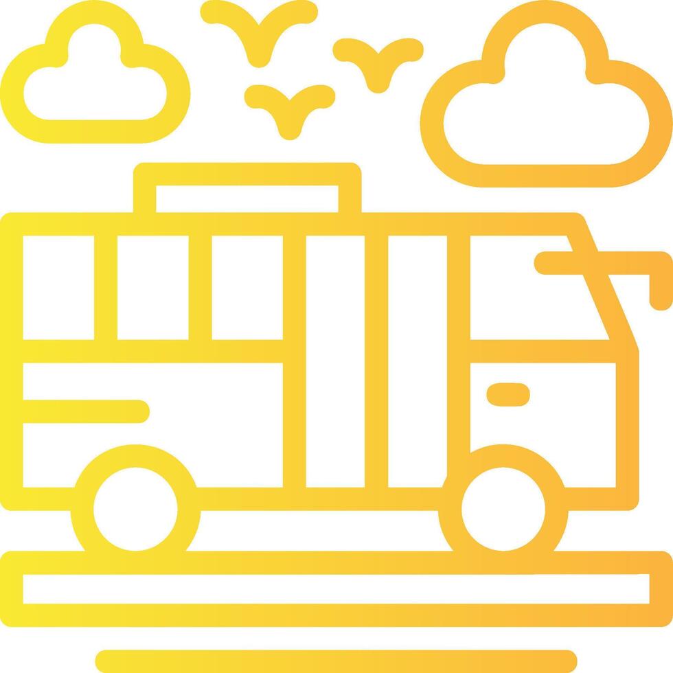 Bus Linear Gradient Icon vector