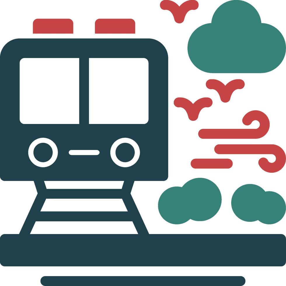 Train Glyph Two Color Icon vector