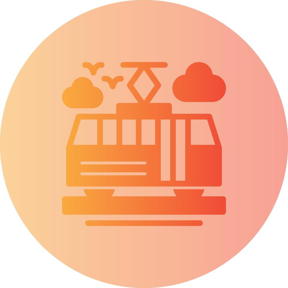Tram Gradient Circle Icon vector